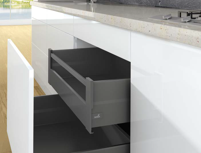 ARCITECH INTERNAL POT AND PAN DRAWER HEIGHT 218MM DRAWER SIDE PROFILE