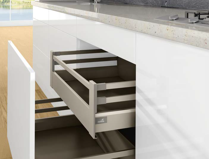 ARCITECH INTERNAL POT AND PAN DRAWER HEIGHT 218MM DRAWER SIDE PROFILE