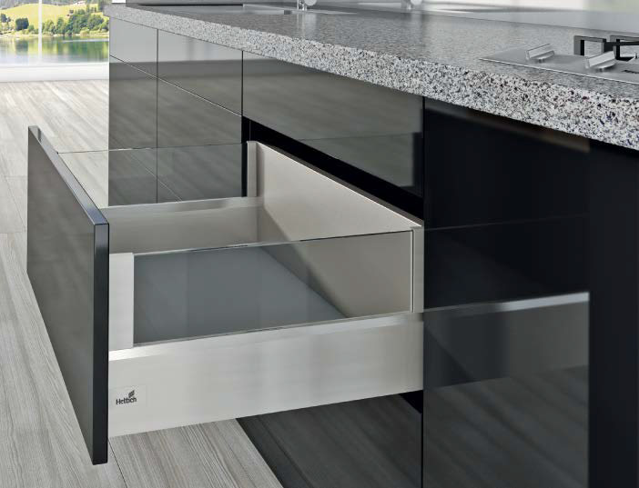 ARCITECH POT AND PAN DRAWER HEIGHT 250 MM DRAWER SIDE PROFILE HEIGHT